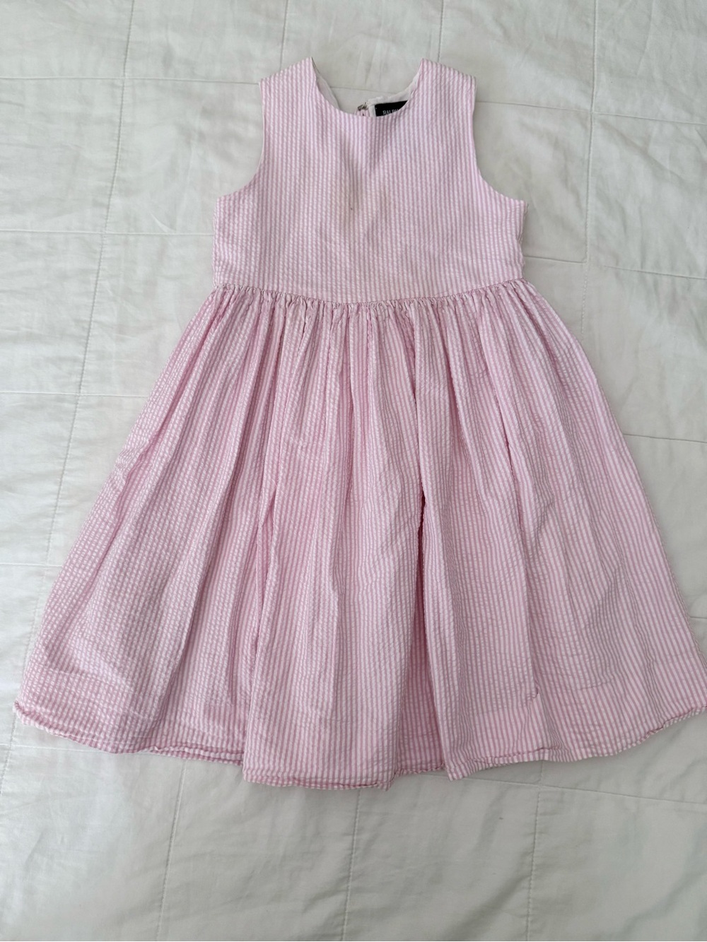 Ralph Lauren Girls’ Pink Seersucker Stripe Dress